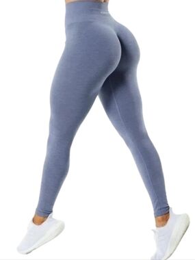 alphalete blue heather amplify seamless leggings size M